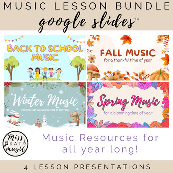 Preview of Music Lesson Bundle for All School Year Long, Four Seasons of Music Resources