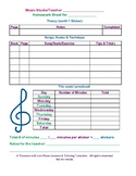 Music Lesson Homework Sheet & Weekly Practice Record