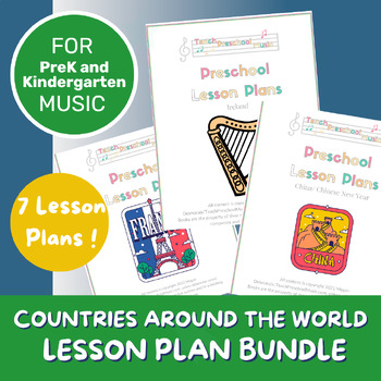 Preview of Music Lesson Plan Bundle | 6 Countries and Around the World | Movement and Music