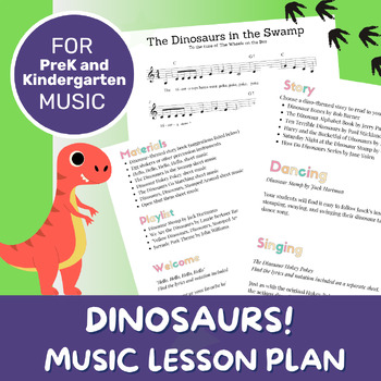 Preview of Music Lesson Plan | Dinosaur Theme | Movement and Musical Activities