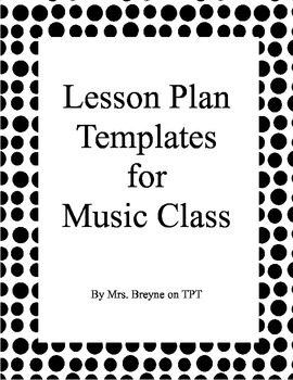 Preview of Music Lesson Plan Template