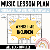 Music Lesson Plan Templates- Editable Slides BUNDLE (Calm Colors)