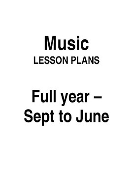 Preview of Music Lesson Plans - Vocal Entire Year!!!