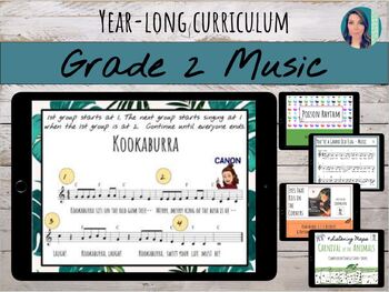 Preview of Year Long Music Lessons & Curriculum for 2nd Grade | 30% off