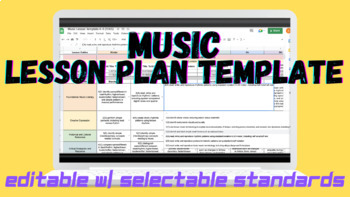 Preview of Music Lesson Template K-5 (TEKS)