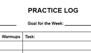 Preview of Music Lesson Weekly Practice Log