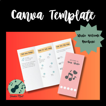Preview of Music Lesson Welcome Brochure Editable Canva Template