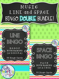 Music Line and Space Bingo DOUBLE BUNDLE {Treble or Bass Clef}