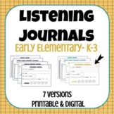 Music Listening Journals | Early Elementary | Printable & Digital