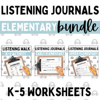 Preview of Music Listening Journals K-5 | Printable & Digital | BUNDLE