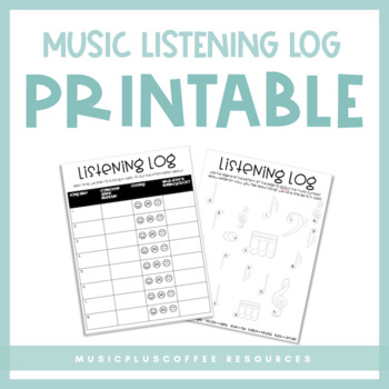 Preview of Music Listening Log | Printable