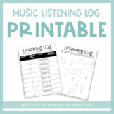 Music Listening Log | Printable