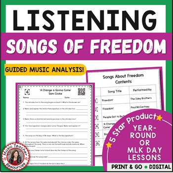 Preview of Middle School Music Appreciation Activities & Worksheets - Listening Lessons