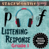 Music Listening Response - Grade 1 - Music Listening Organizer