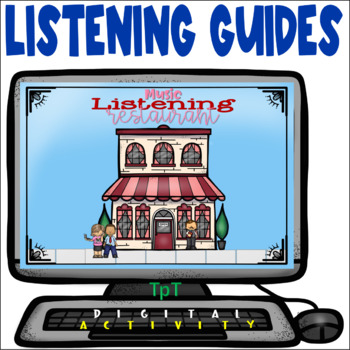 Preview of Music Listening Restaurant - Distance Learning - Easel Activity