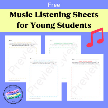Preview of Music Listening Sheets for Young Children