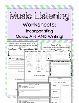 Preview of Music Listening Worksheets | Distance Learning