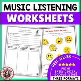 Music Listening Worksheets - Printable and Digital