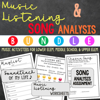 Preview of Music Listening and Song Analysis BUNDLE for Lower to Upper Elementary