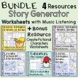 Music Listening with Creative Writing Worksheets Bundle