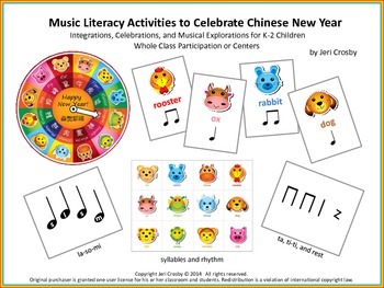 Preview of Music Literacy Activities to Celebrate Chinese New Year (ta, ti-ti, rest, m-s-l)