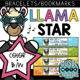 Music Llama Star {Brag Bracelets or Bookmarks}