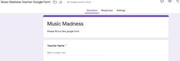 Preview of Music Madness School Wide Organizer- Form