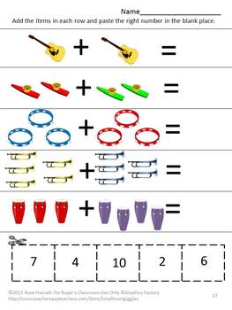 music cut and paste worksheets special education