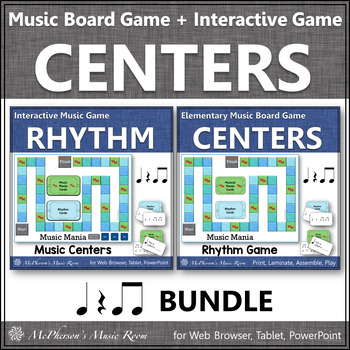 Preview of Music Centers Eighth Notes Rhythm Board Game + Interactive Game {Music Mania}