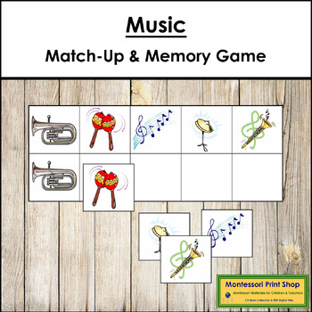 Preview of Music Match-Up and Memory Game (Visual Discrimination & Recall Skills)