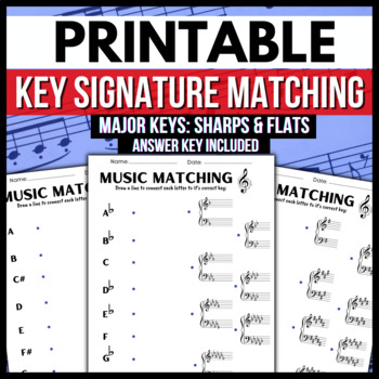 Preview of Music Matching Key Signature Activity → Both Sharps & Flats In Major Keys