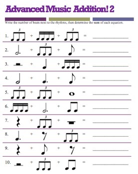 music math 3 advanced addition worksheets dotted quarter eighth