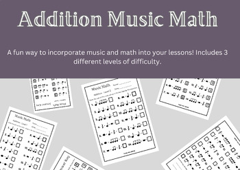 Preview of Music Math - Addition