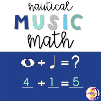 Preview of Music Math Cross Curricular Google Slides & Print and Go Worksheets Nautical