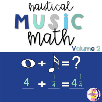 Preview of Music Math Google & Print Cross Curricular Fractions Basic Operations Nautical
