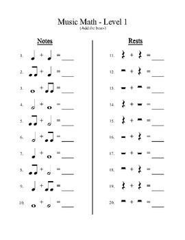 music math level 1 answers