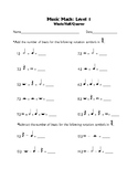 Music Math Worksheet 1