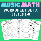 Music Math Worksheet A Levels 1-8