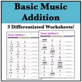 Music Math Worksheets | Basic Music Addition