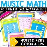 Music Math Rhythm Worksheets MEGA Set - Add, Subtract, Mul