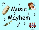 Music Mayhem Identify sounds and names of instruments