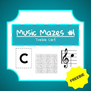 Preview of Music Mazes #1 FREEBIE (Notes on the Staff & Note Names)