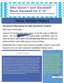 Preview of Music Melody Makers Baseball