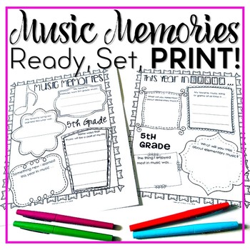 Preview of Music Memories {EDITABLE Ready Set Print!}