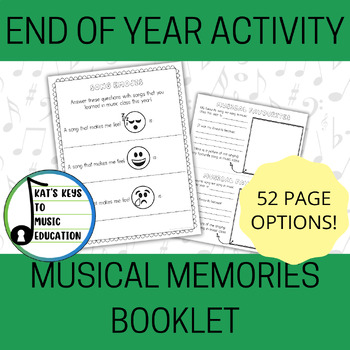 Preview of Music Memory Book - End of Year Memory Book Activity