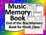 Music Memory Book for End of the Year in the Music Room