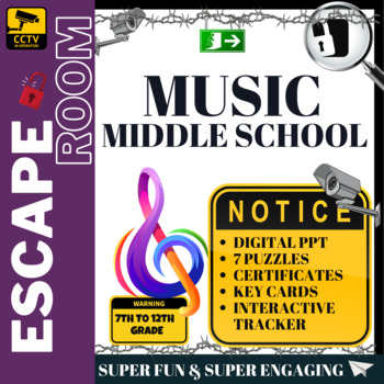 Preview of Music - Middle School Escape Room