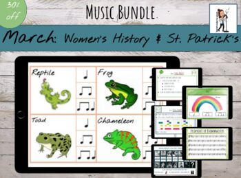 Preview of Music Music Lessons Bundle for St. Patrick's Day & Women's History 30% Off