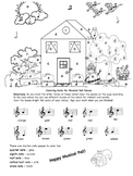 Music: Musical Fall House - Treble Clef Notes & Basic Note Values