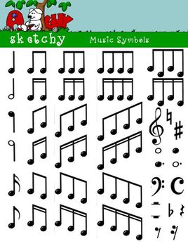 Preview of Music / Musical Symbols Clipart  / Graphics 300dpi